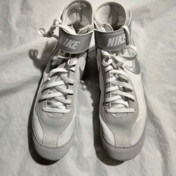 Nike SpeedSweep 7 Wrestling Shoes White Silver 366683-100 Men's Size 12 NWOB - Picture 1 of 5